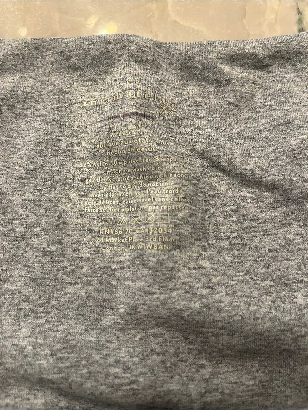 Free People Gray Short Sleeve Square Neck Floral Tee
